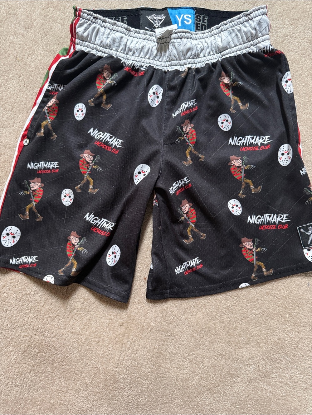 Nightmare Lacrosse Club Kids' Black Graphic Shorts